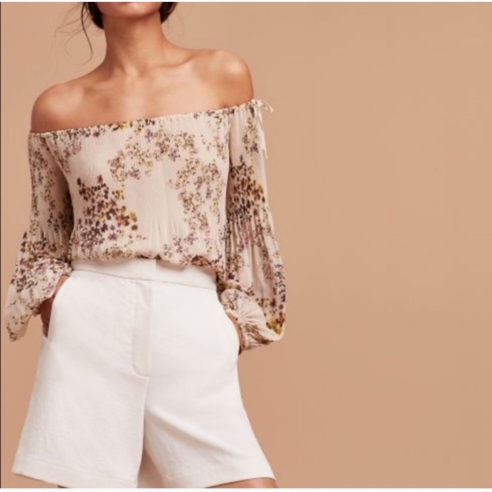 Aritzia Wilfred Floral Smocked Talence Blouse